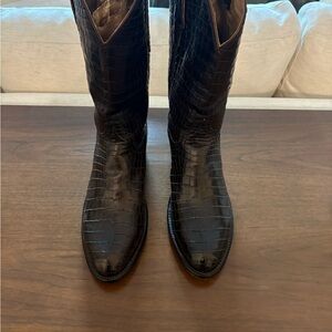 Tecovas “The Marshall” Dark Brown full Nile Crocodile Western Boots